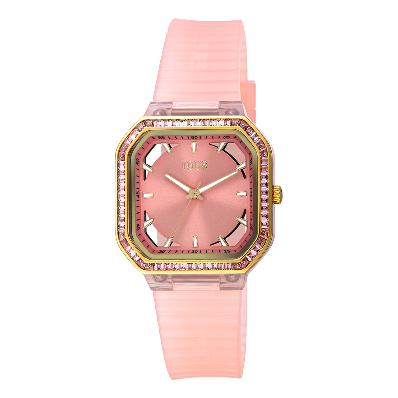 Pink-colored IPG steel Analogue watch with zirconias Gleam Fresh