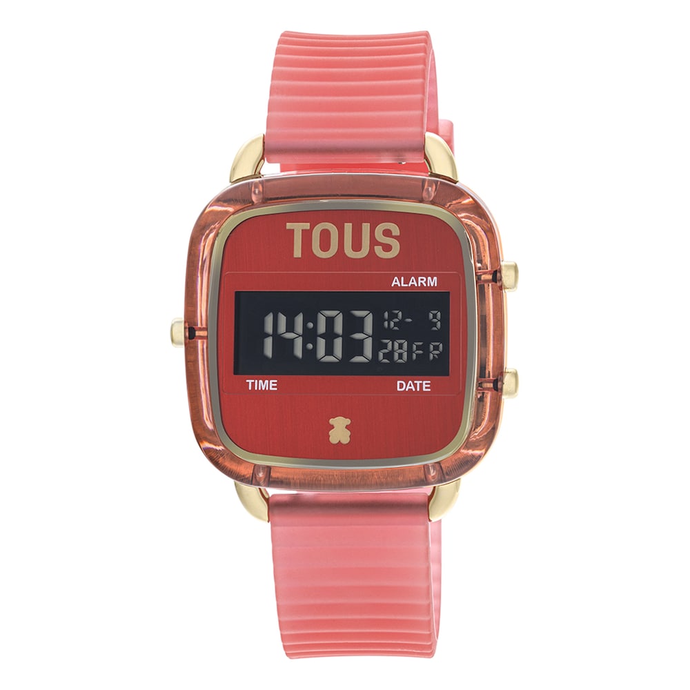 Reloj digital de policarbonato con correa de silicona rojo D-Logo Fresh Reloj digital de policarbonato con correa de silicona rojo D-Logo Fresh