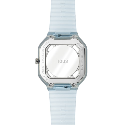 Sky-blue-colored steel Analogue watch with zirconias Gleam Fresh