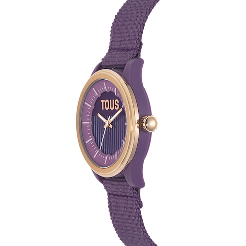 Reloj analógico solar morado Vibrant Sun