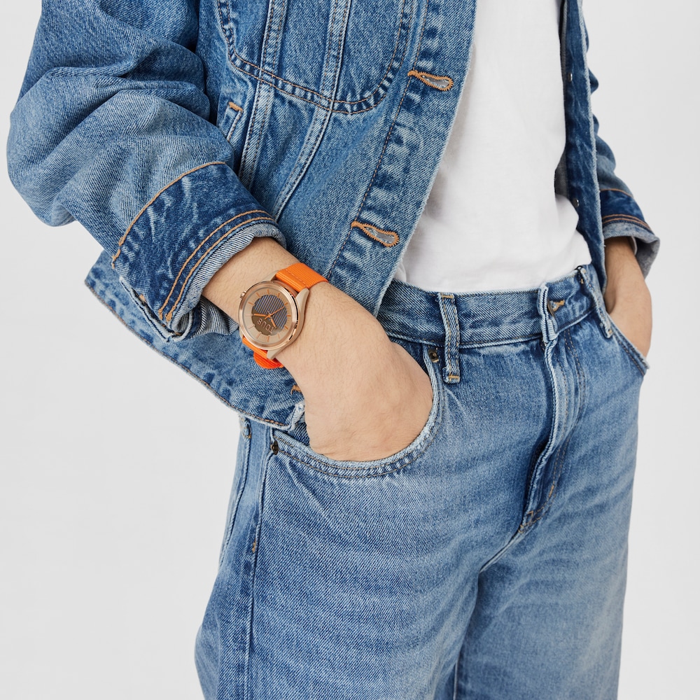 Reloj anal&oacute;gico solar naranja Vibrant Sun