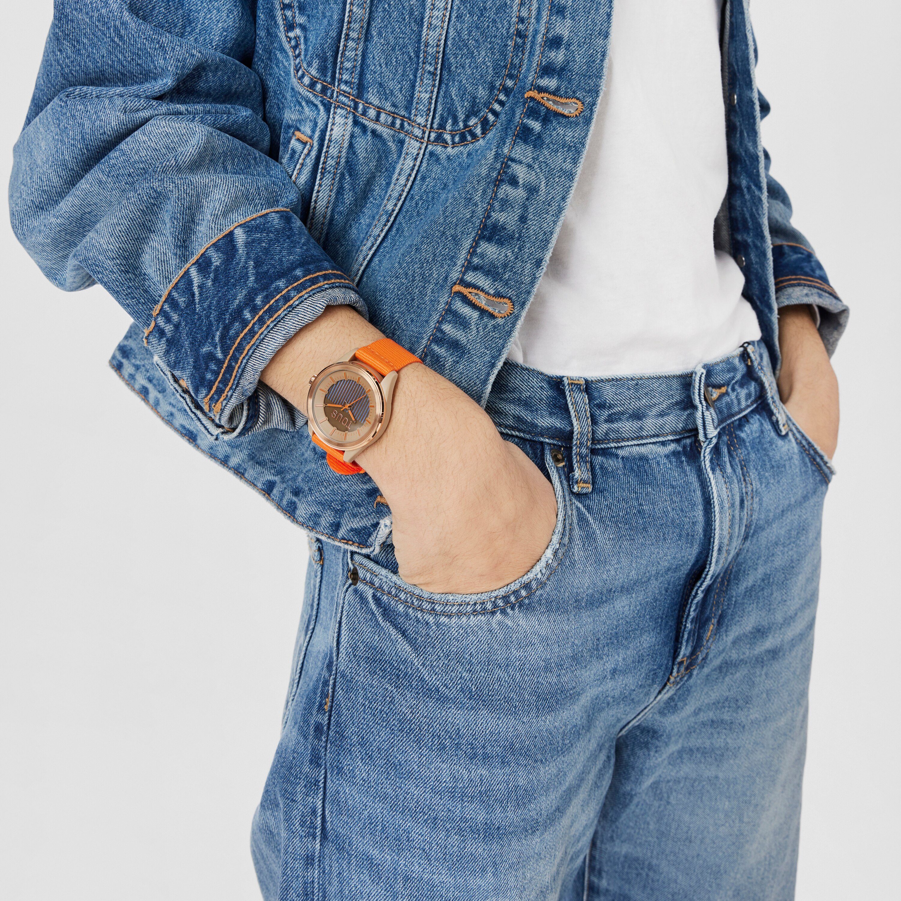 Orange solar-powered Analogue watch Vibrant Sun