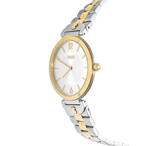 Analogue watch with steel and gold-colored IPG steel wristband S-Band