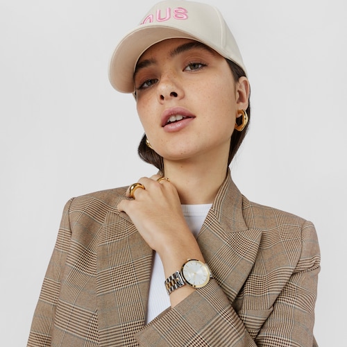 Analogue watch with steel and gold-colored IPG steel wristband S-Band