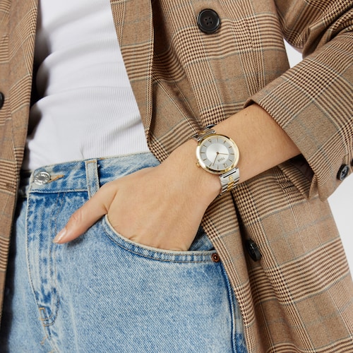 Analogue watch with steel and gold-colored IPG steel wristband S-Band