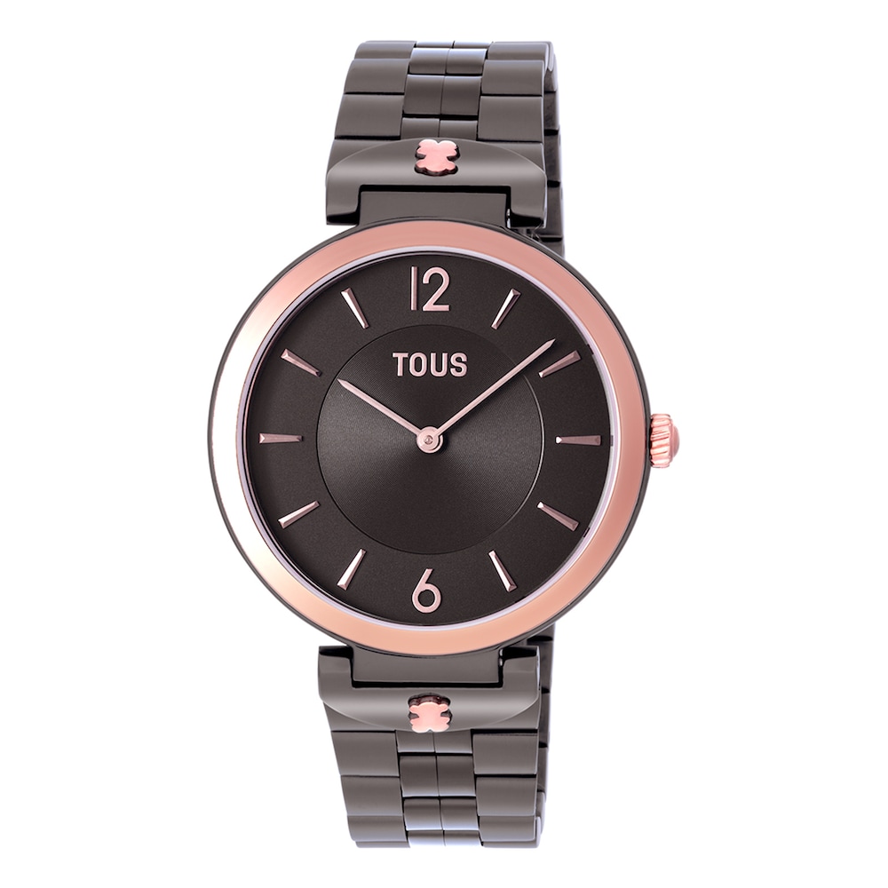 Analogue watch with gray-colored IP steel and pink-colored IPRG steel wristband S-Band image number 0