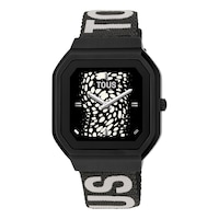 Reloj smartwatch con correa de nylon y correa de silicona lila B-Connect