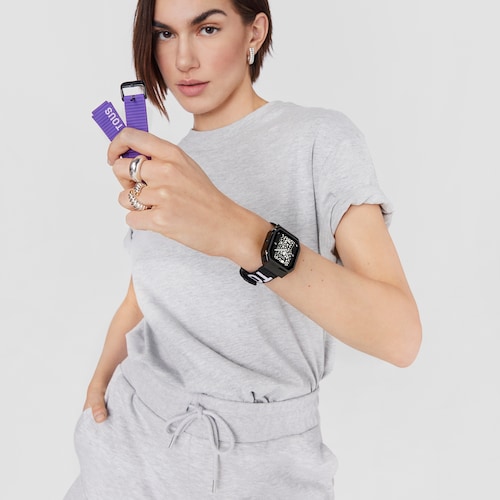 Smartwatch with nylon strap and lilac silicone strap B-Connect