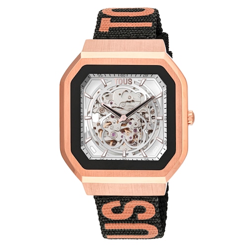 Smartwatch with nylon strap and pink silicone strap B-Connect