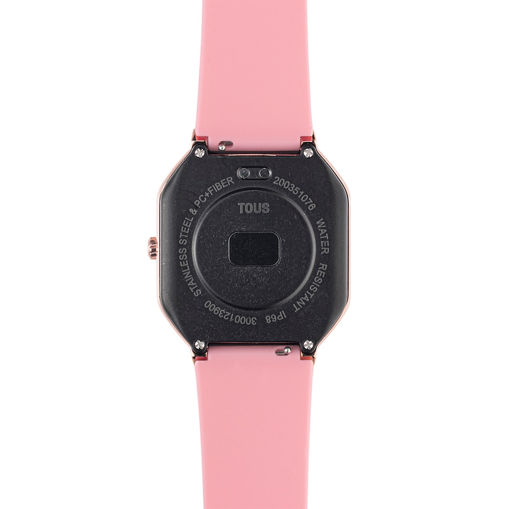 Reloj smartwatch con correa de nylon y correa de silicona rosa B-Connect Reloj smartwatch con correa de nylon y correa de silicona rosa B-Connect