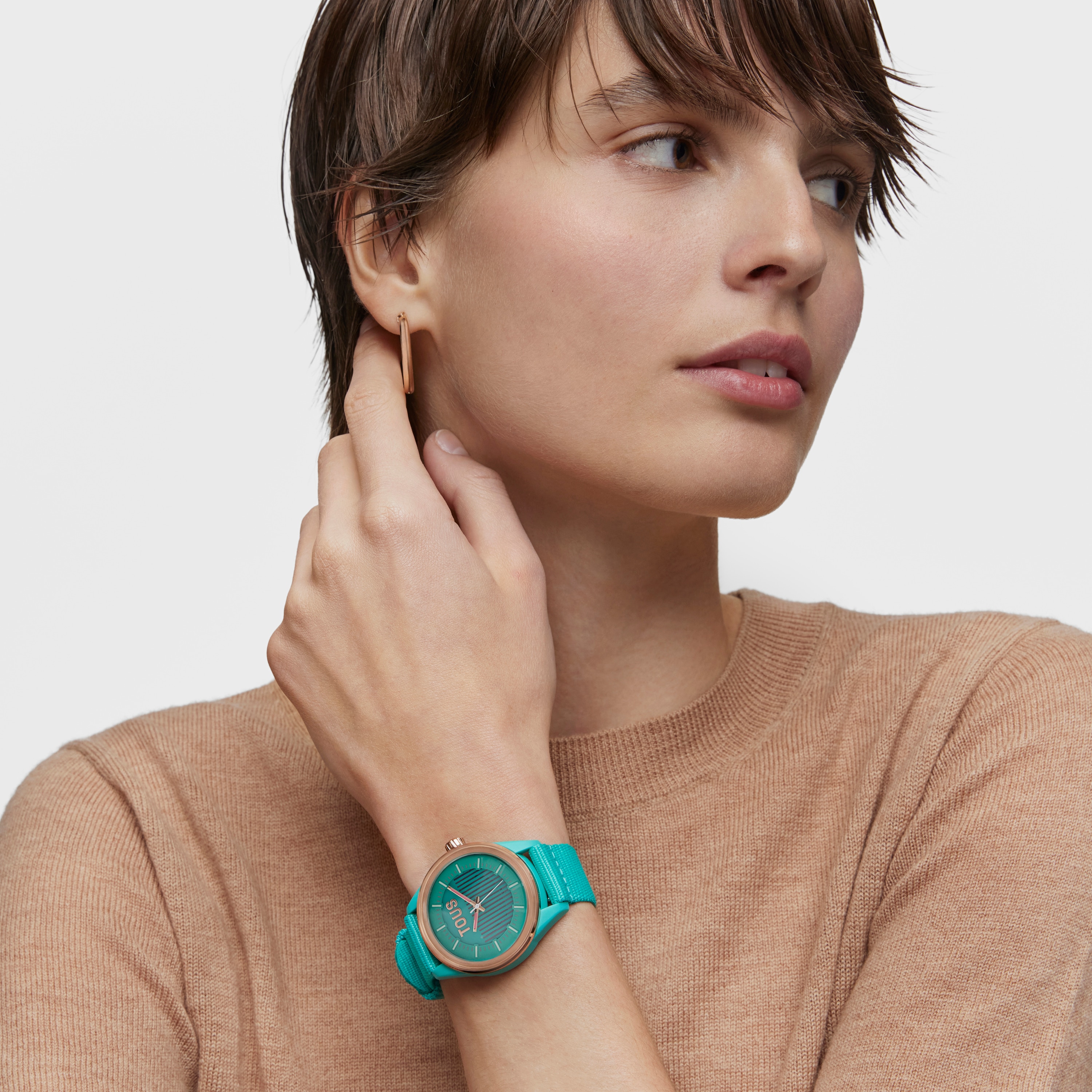 Turquoise solar-powered and sustainable Vibrant Sun Watch