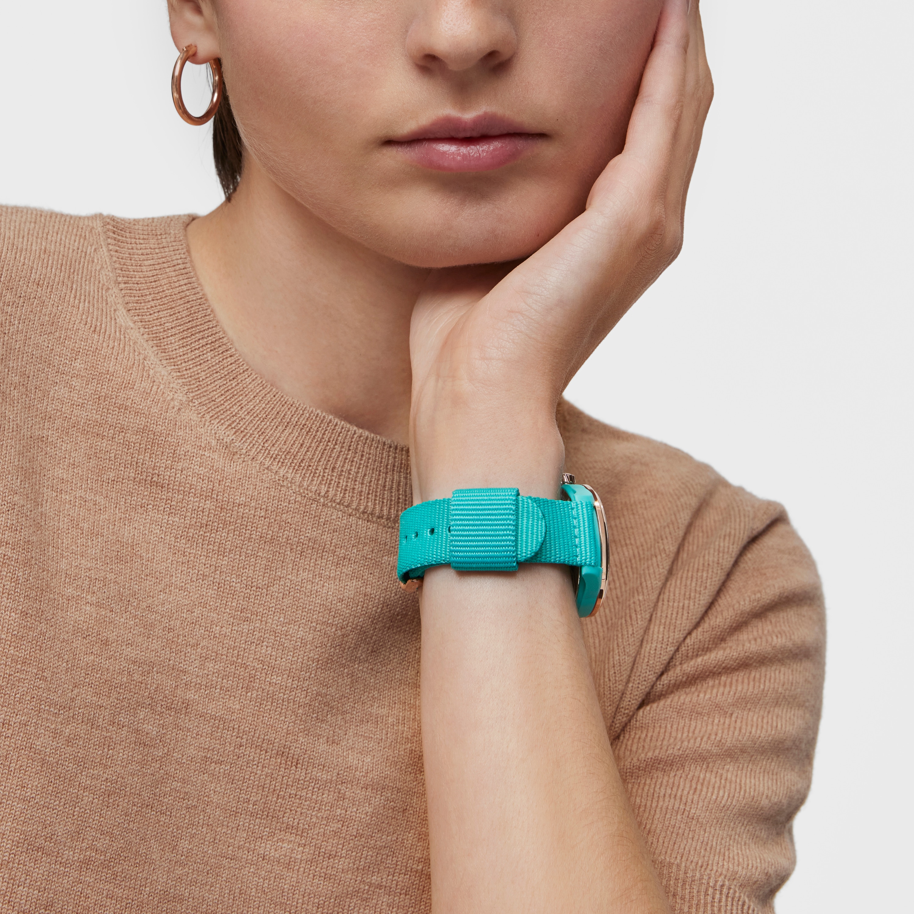 Turquoise solar-powered and sustainable Vibrant Sun Watch