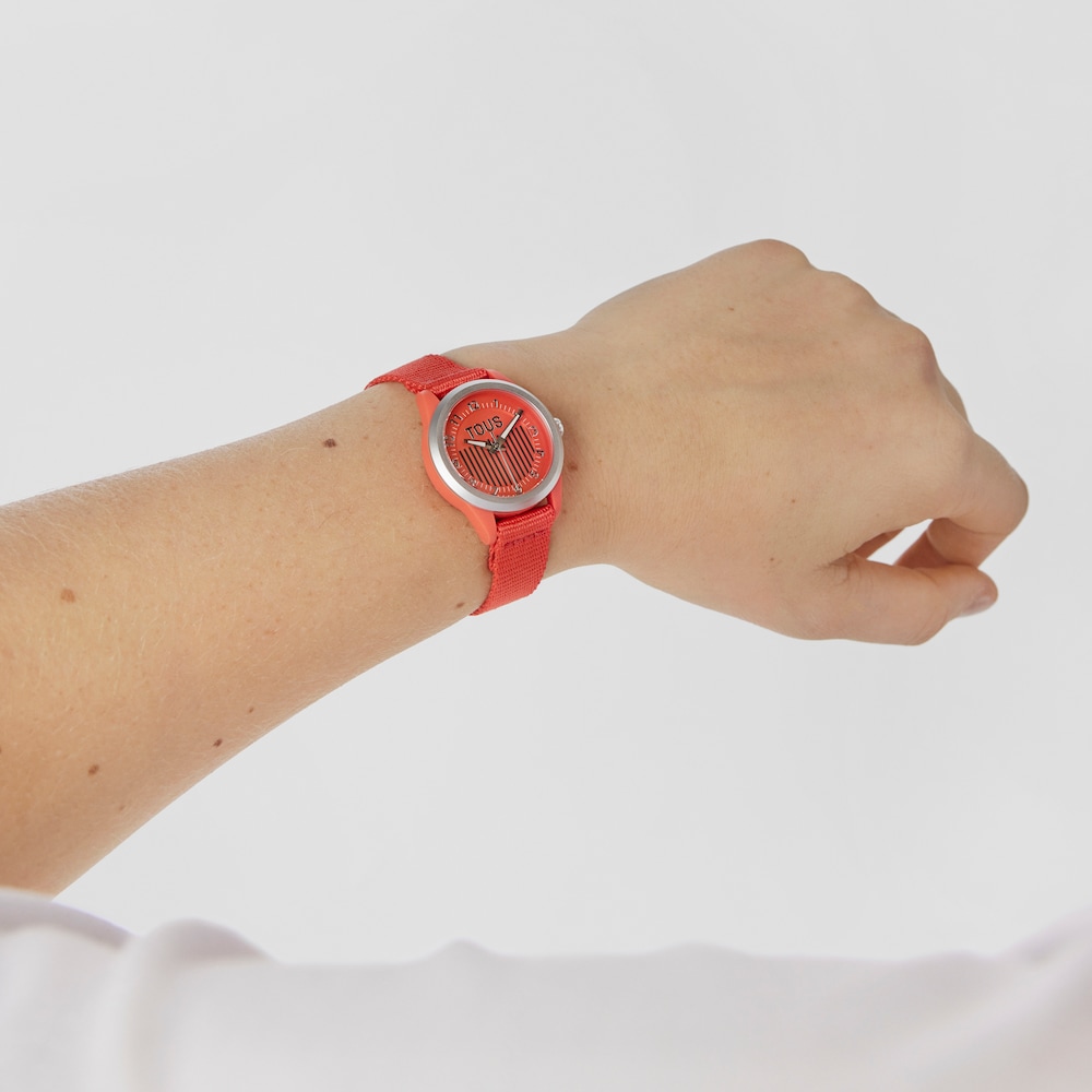 Czerwony analogowy zegarek Vibrant Sun