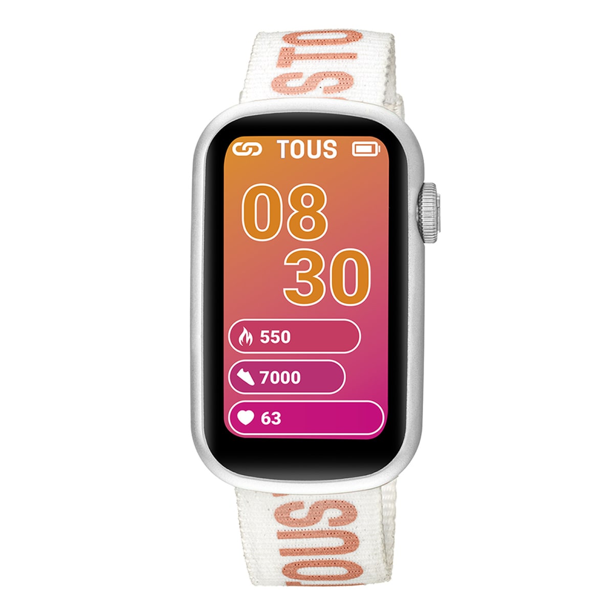 Smartwatch with nylon strap and pink silicone strap T-Band