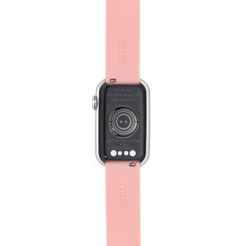 Reloj smartwatch con correa de nylon y correa de silicona rosa T-Band image number 4