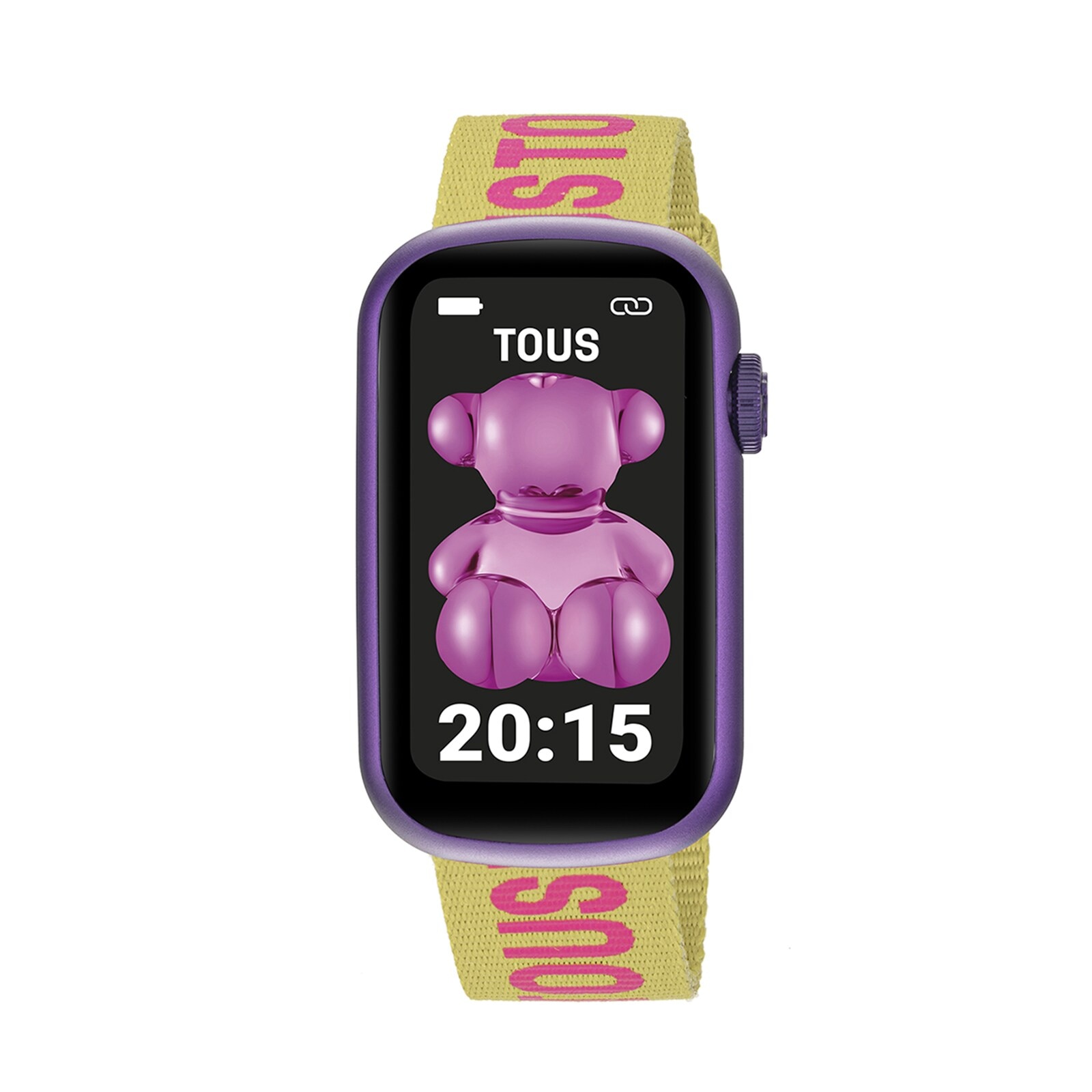 Smartwatch with nylon strap and fuchsia silicone strap T-Band