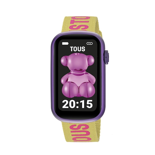 Reloj smartwatch con correa de nylon y correa de silicona fucsia T-Band