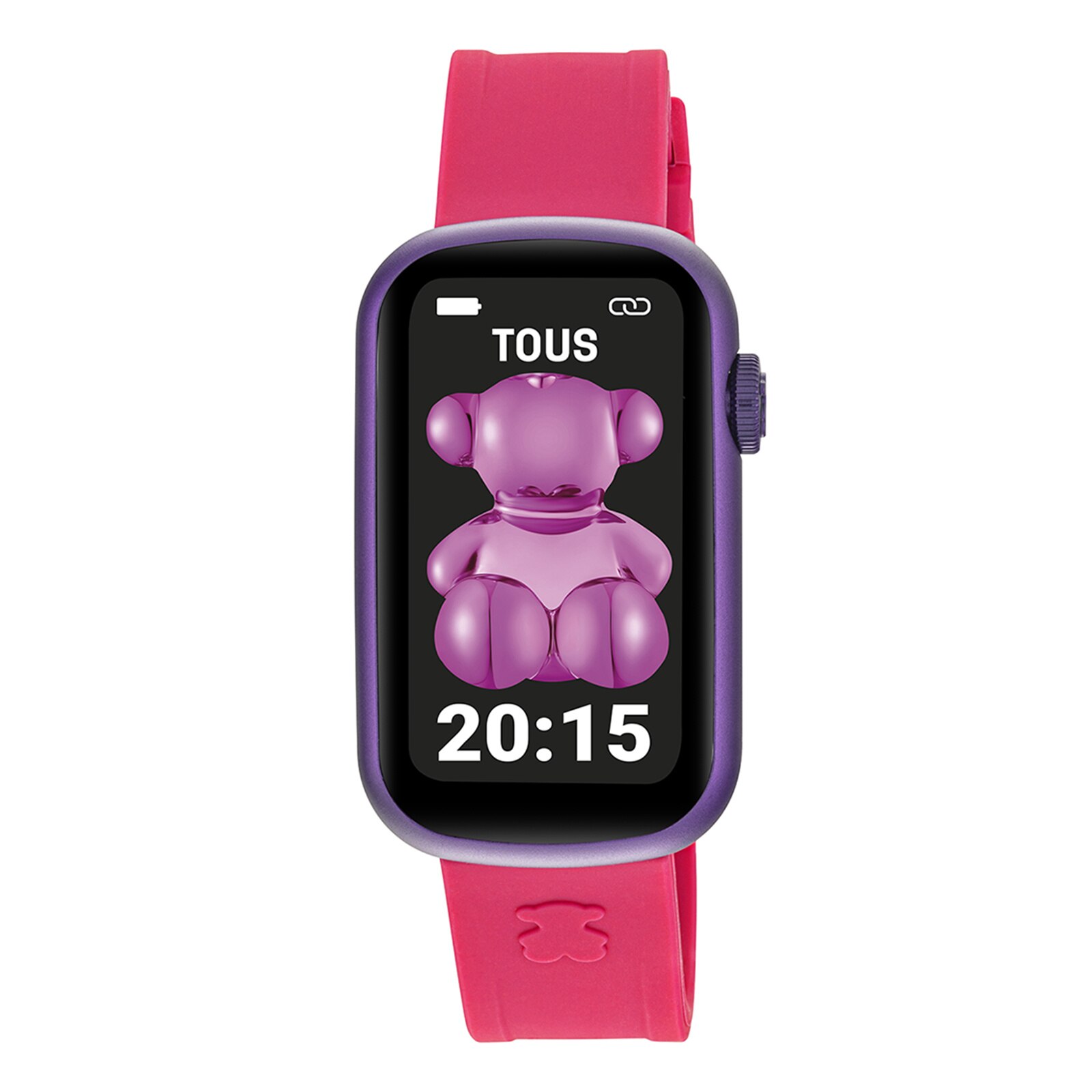 Smartwatch with nylon strap and fuchsia silicone strap T-Band