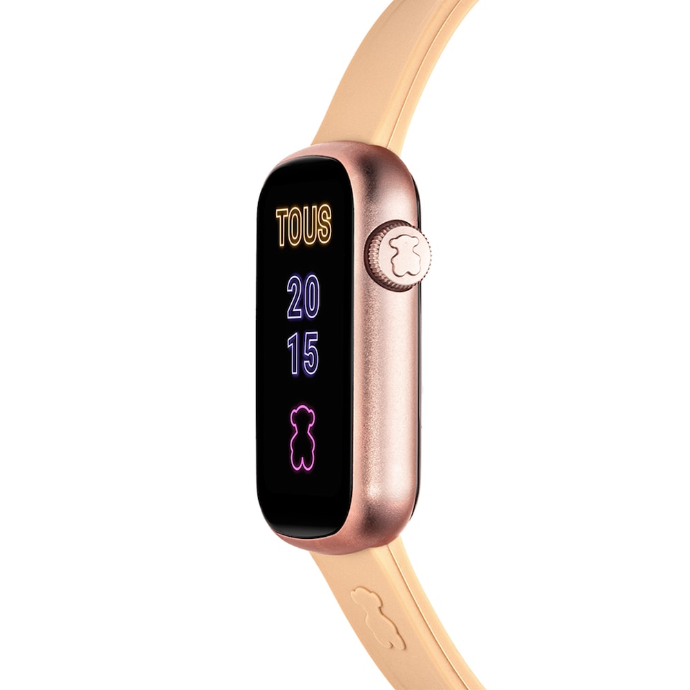 Reloj smartwatch con correa de nylon y correa de silicona rosa palo T-Band image number 2
