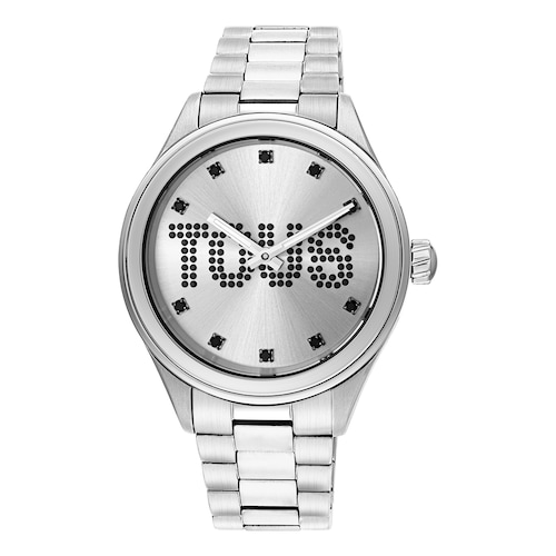 Analogue watch with steel wristband and crystals T-Logo