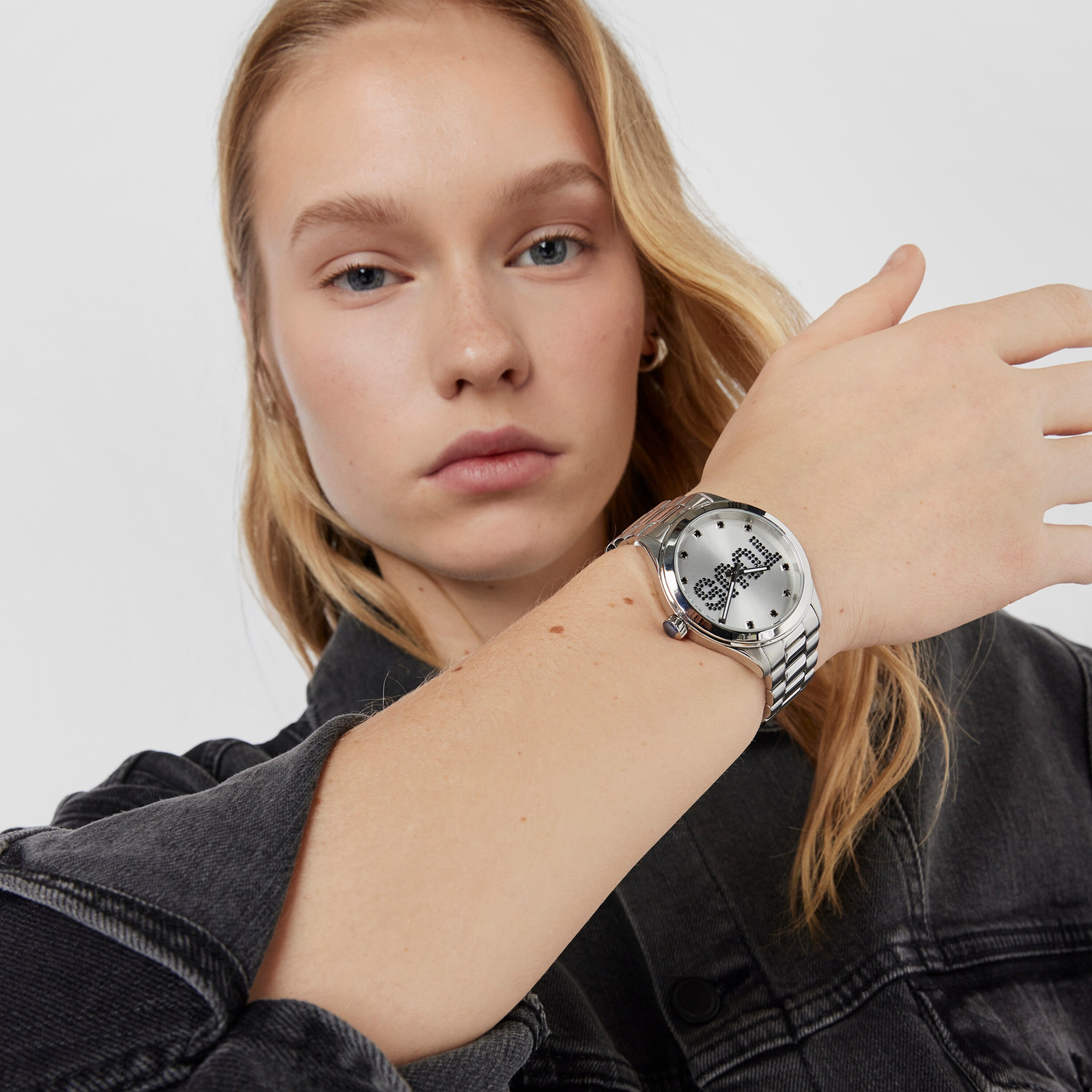 Analogue watch with steel wristband and crystals T-Logo