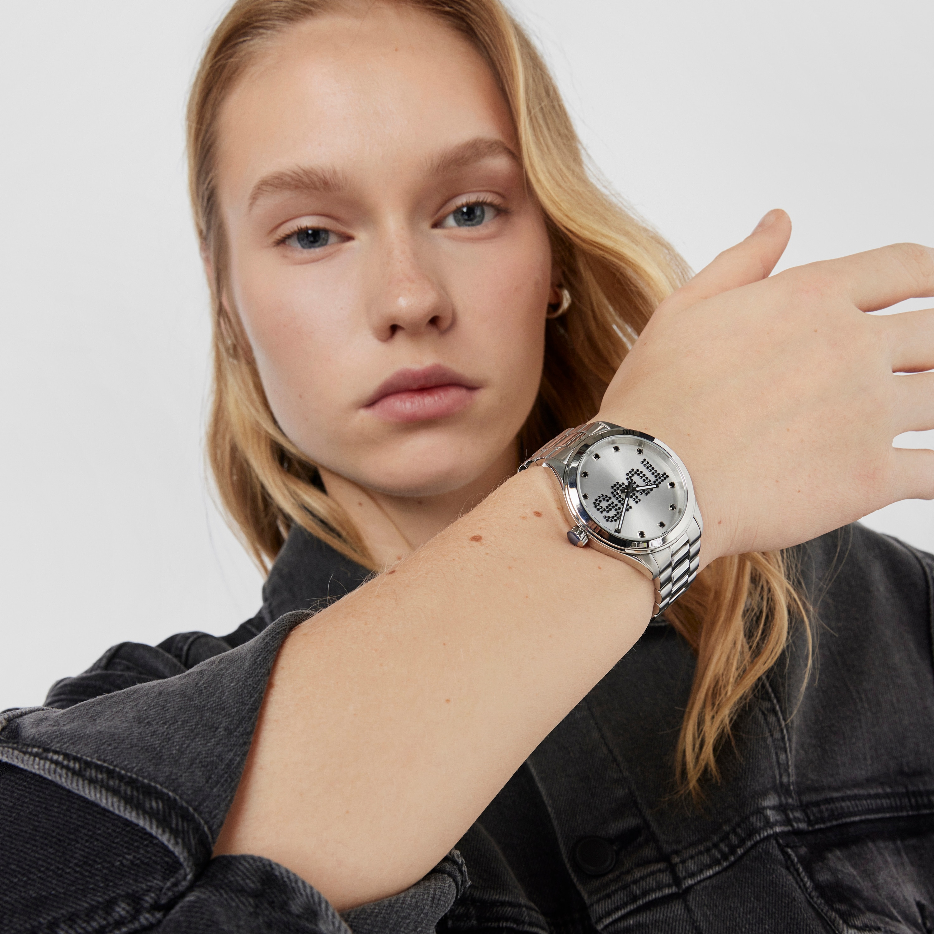 Analogue watch with steel wristband and crystals T-Logo