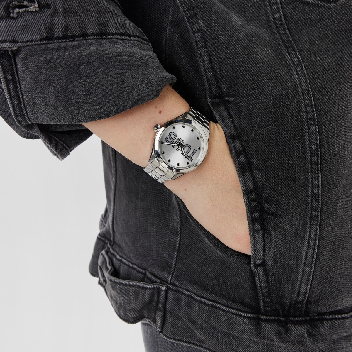 Analogue watch with steel wristband and crystals T-Logo