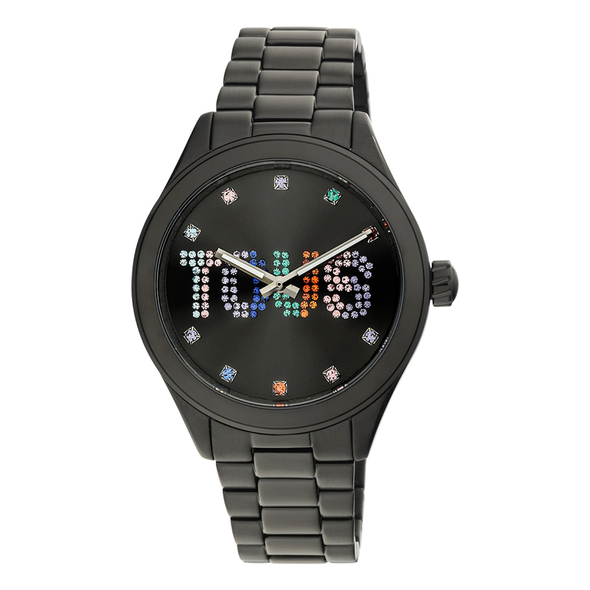 Tous - Reloj Analógico Con Brazalete De Acero Ip Negro Y Cristales T-Logo - U
