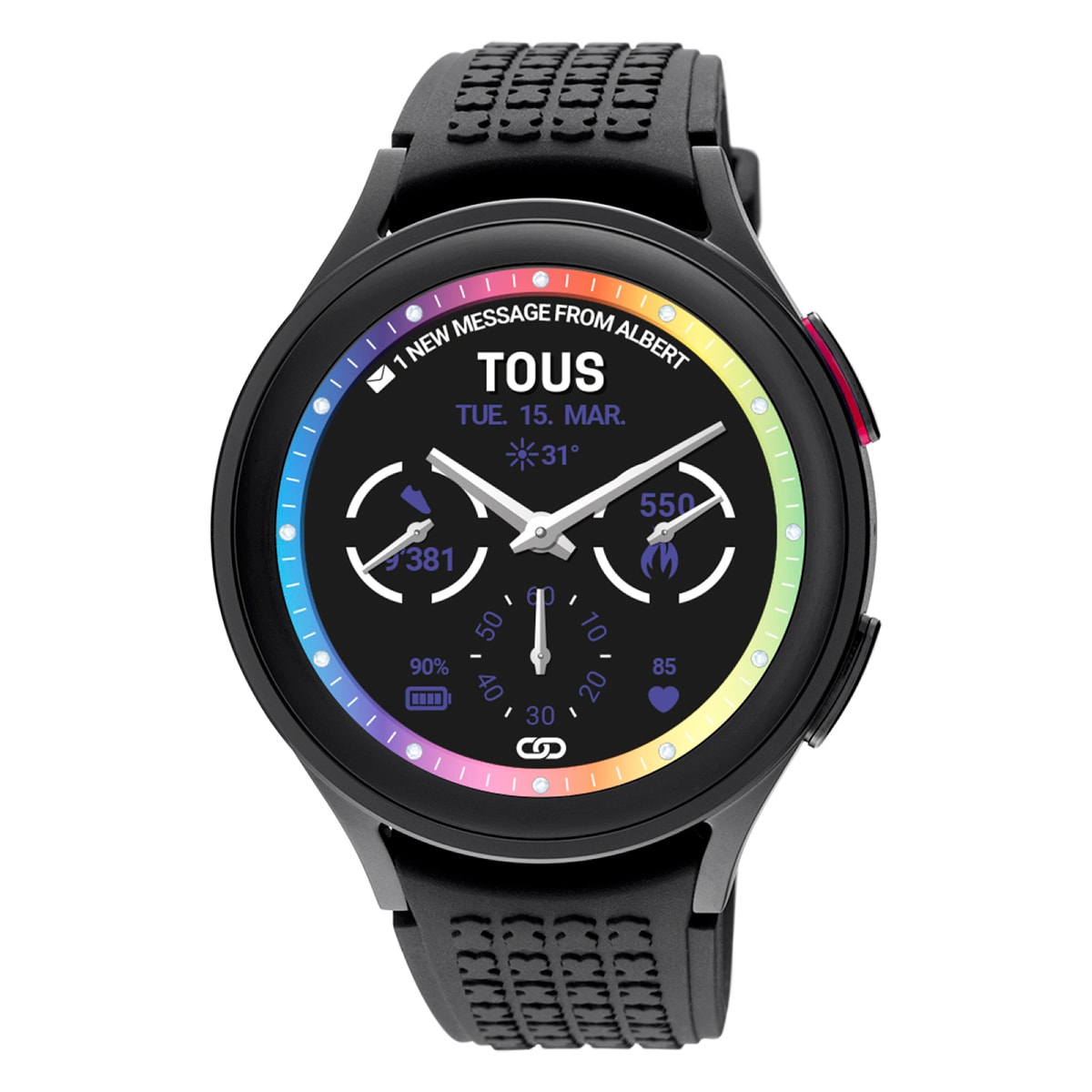 Tous - Reloj Smartwatch Samsung Galaxy Watch 5 Pro X Tous De Titanio Negro Con Correa De Silicona Negra - Único