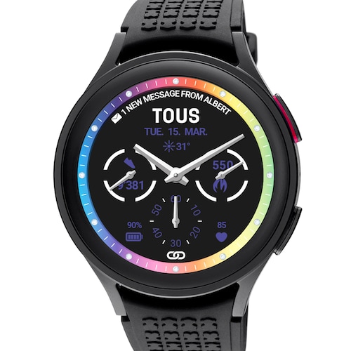 Reloj smartwatch Samsung Galaxy Watch 5 Pro X TOUS de Titanio negro con correa de silicona negra