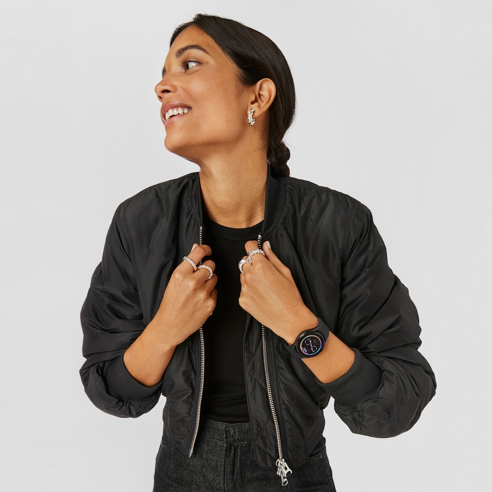 Rel&oacute;gio Samsung Galaxy Watch 5 X TOUS smartwatch em alum&iacute;nio cinzento com banda de silicone cinzenta