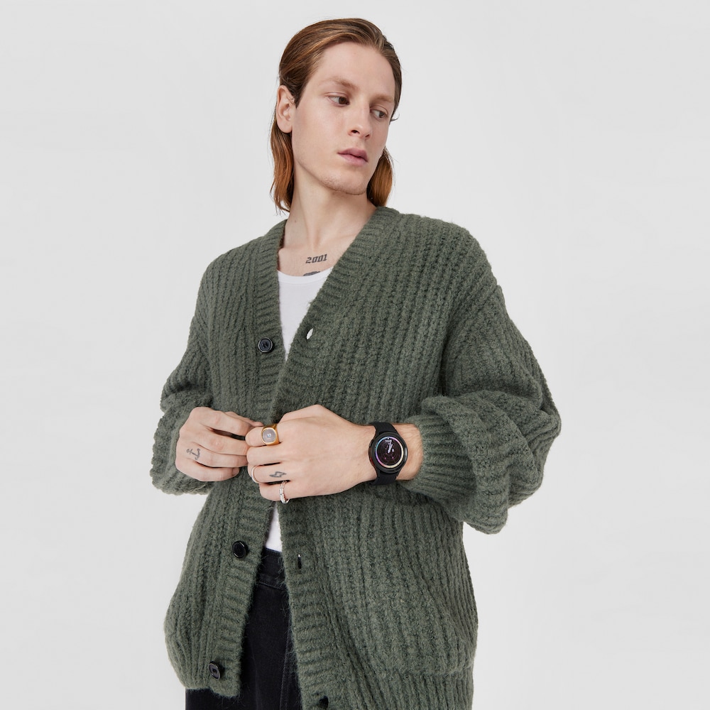 Rel&oacute;gio Samsung Galaxy 5 Pro X TOUS smartwatch de tit&acirc;nio preto com pulseira de silicone preta