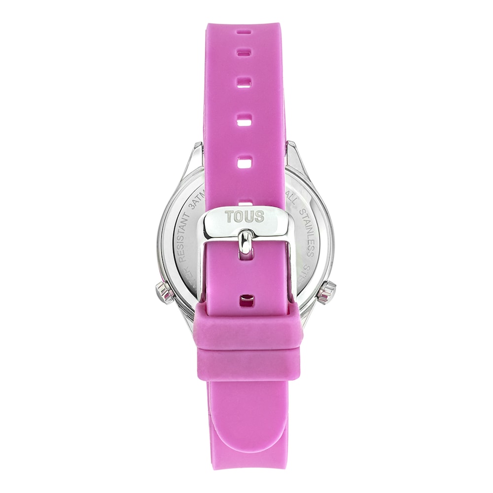 Reloj anal&oacute;gico fucsia de acero Mini Self Time
