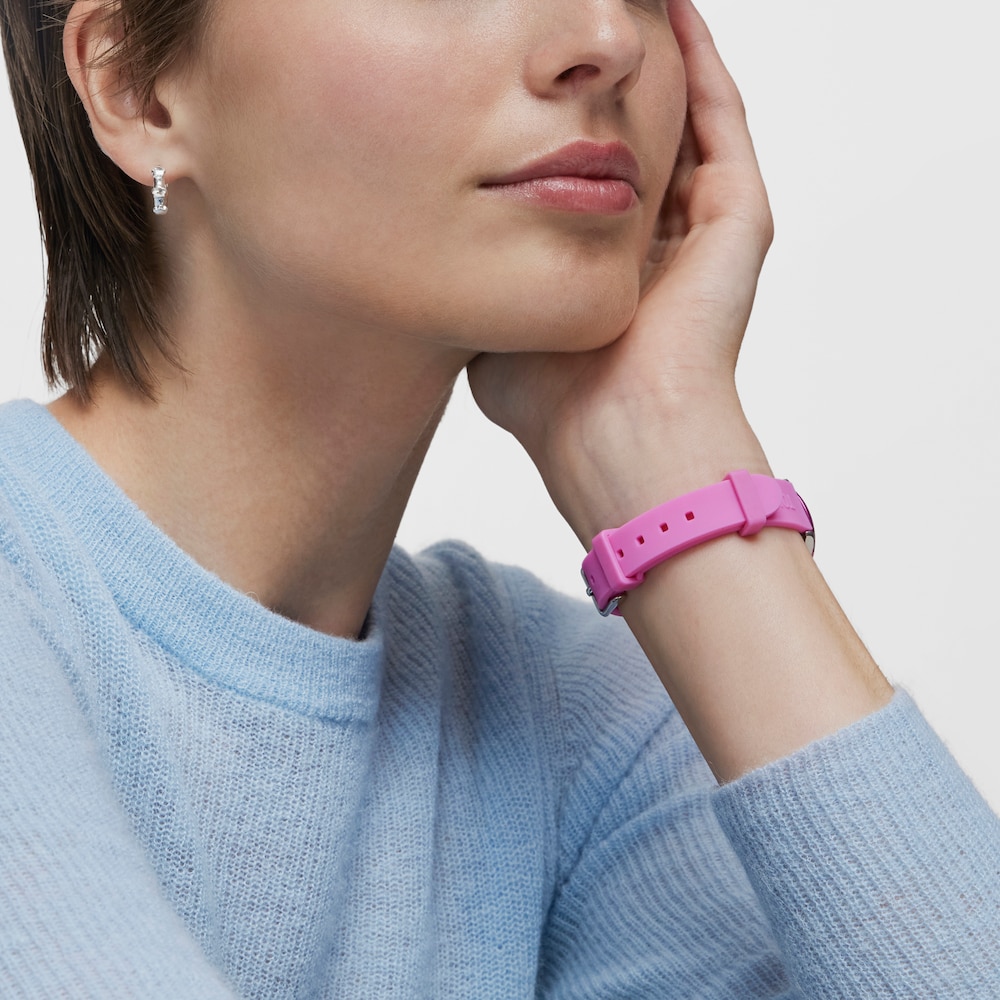 Reloj anal&oacute;gico fucsia de acero Mini Self Time