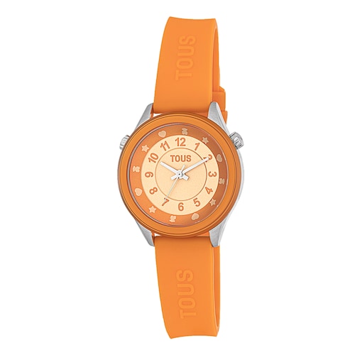Reloj anal&oacute;gico naranja de acero Mini Self Time