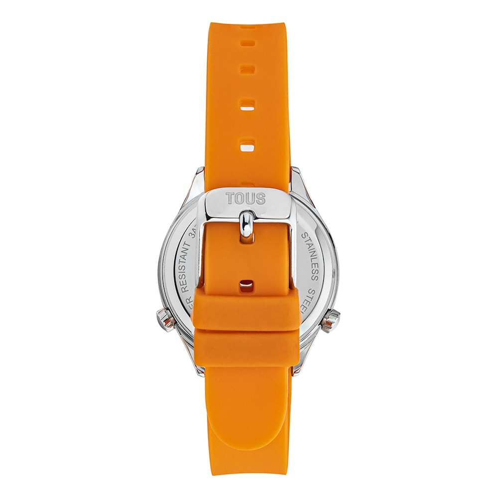Reloj anal&oacute;gico naranja de acero Mini Self Time