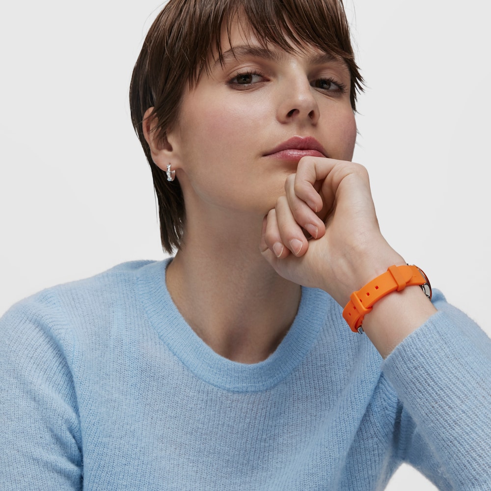 Reloj anal&oacute;gico naranja de acero Mini Self Time