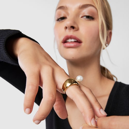 Silver Vermeil TOUS Basics Domed ring