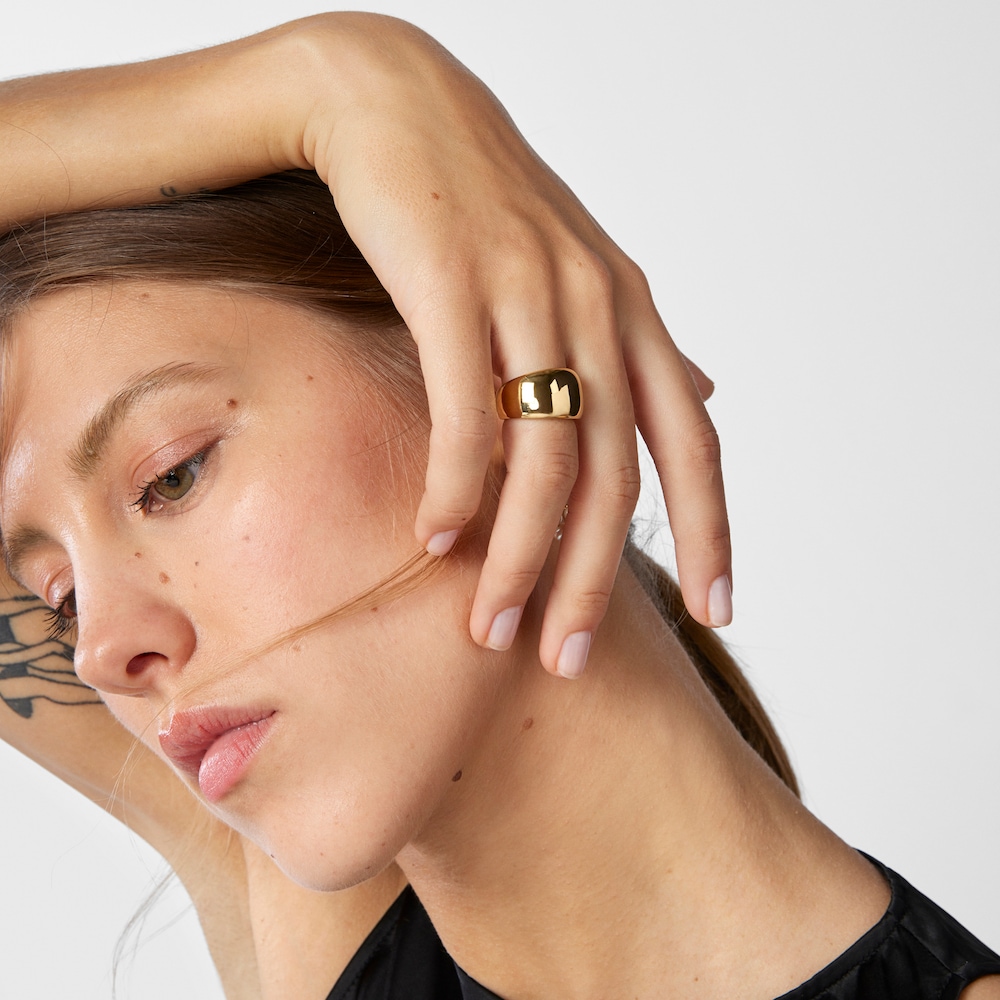 18K gold vermeil TOUS Basics Domed ring