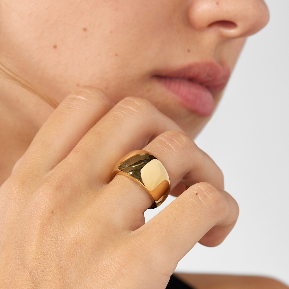 18K gold vermeil TOUS Basics Domed ring
