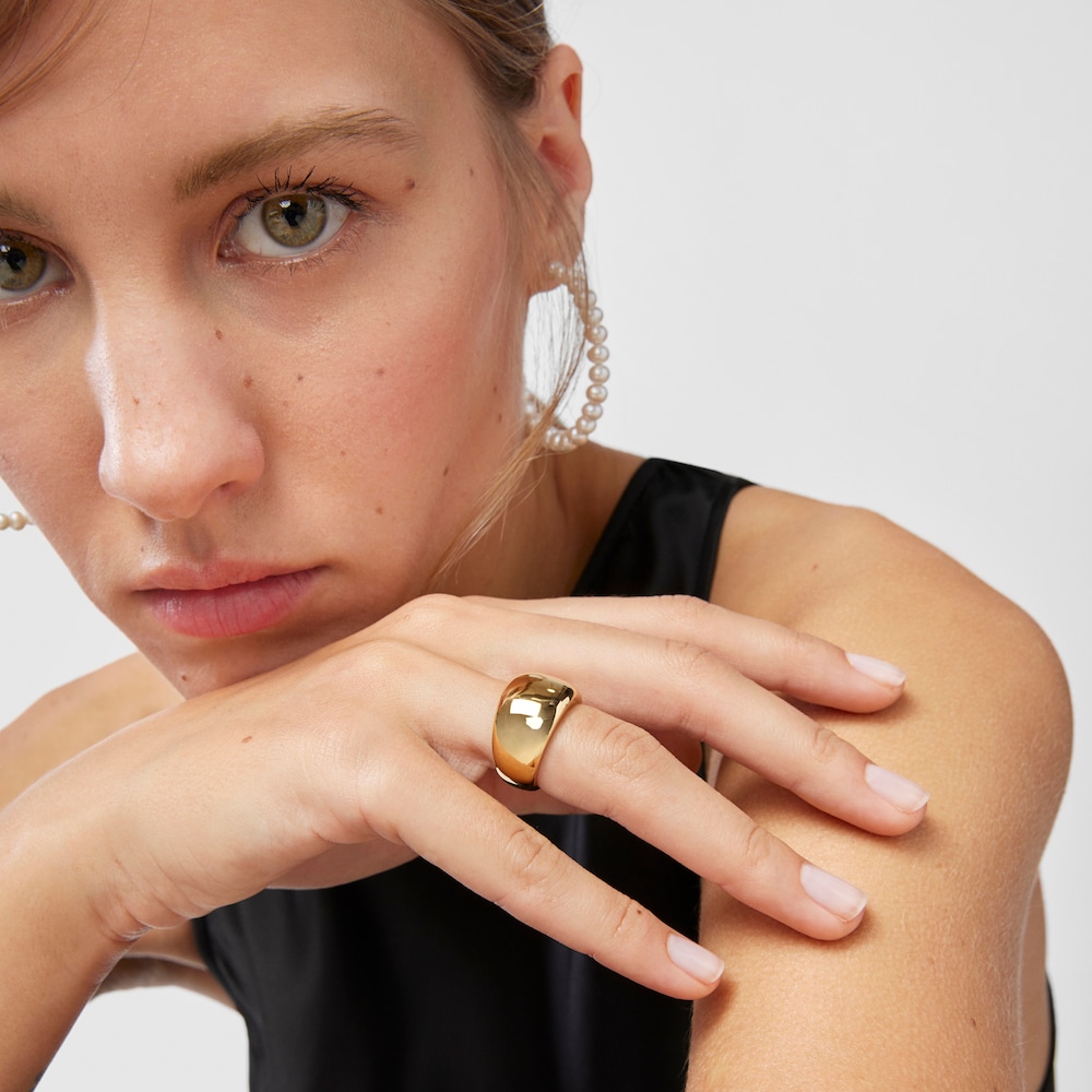 18K gold vermeil TOUS Basics Domed ring