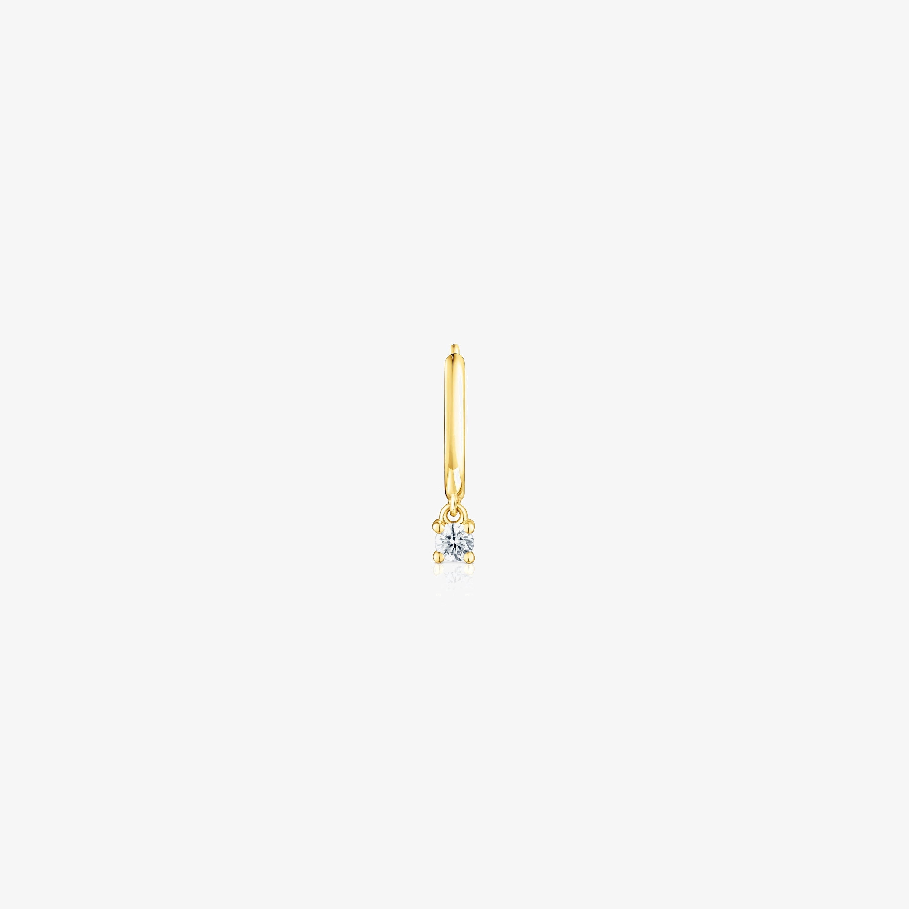 18K solid gold TOUS Basics Hoop earring with diamond