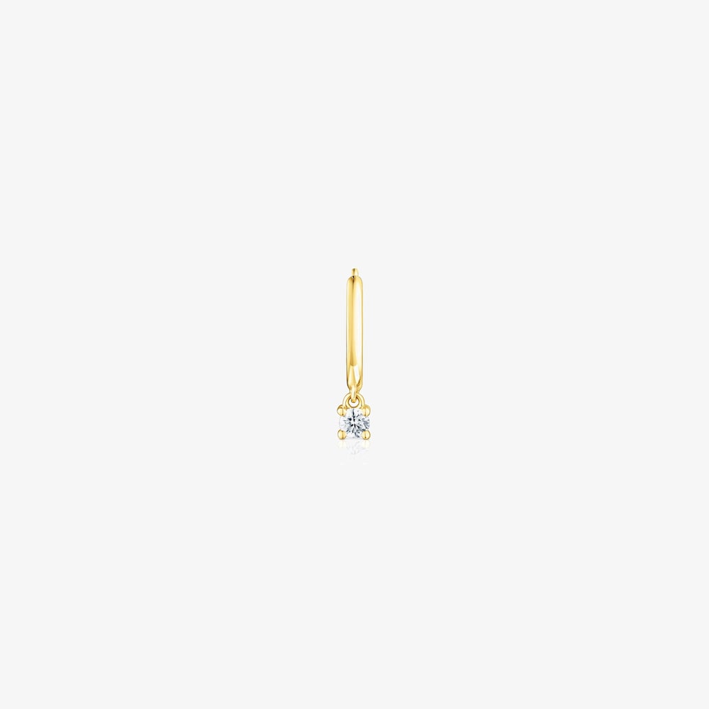 Boucle d&rsquo;oreille anneau TOUS Basics en or et diamant