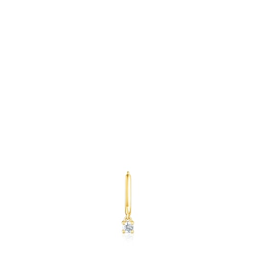 Gold TOUS Basics Hoop earring with diamond