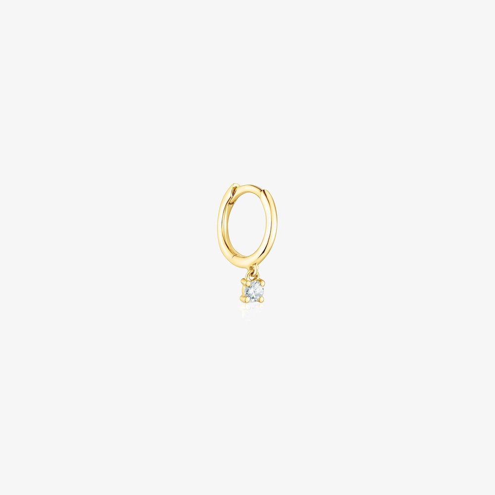 Boucle d&rsquo;oreille anneau TOUS Basics en or et diamant