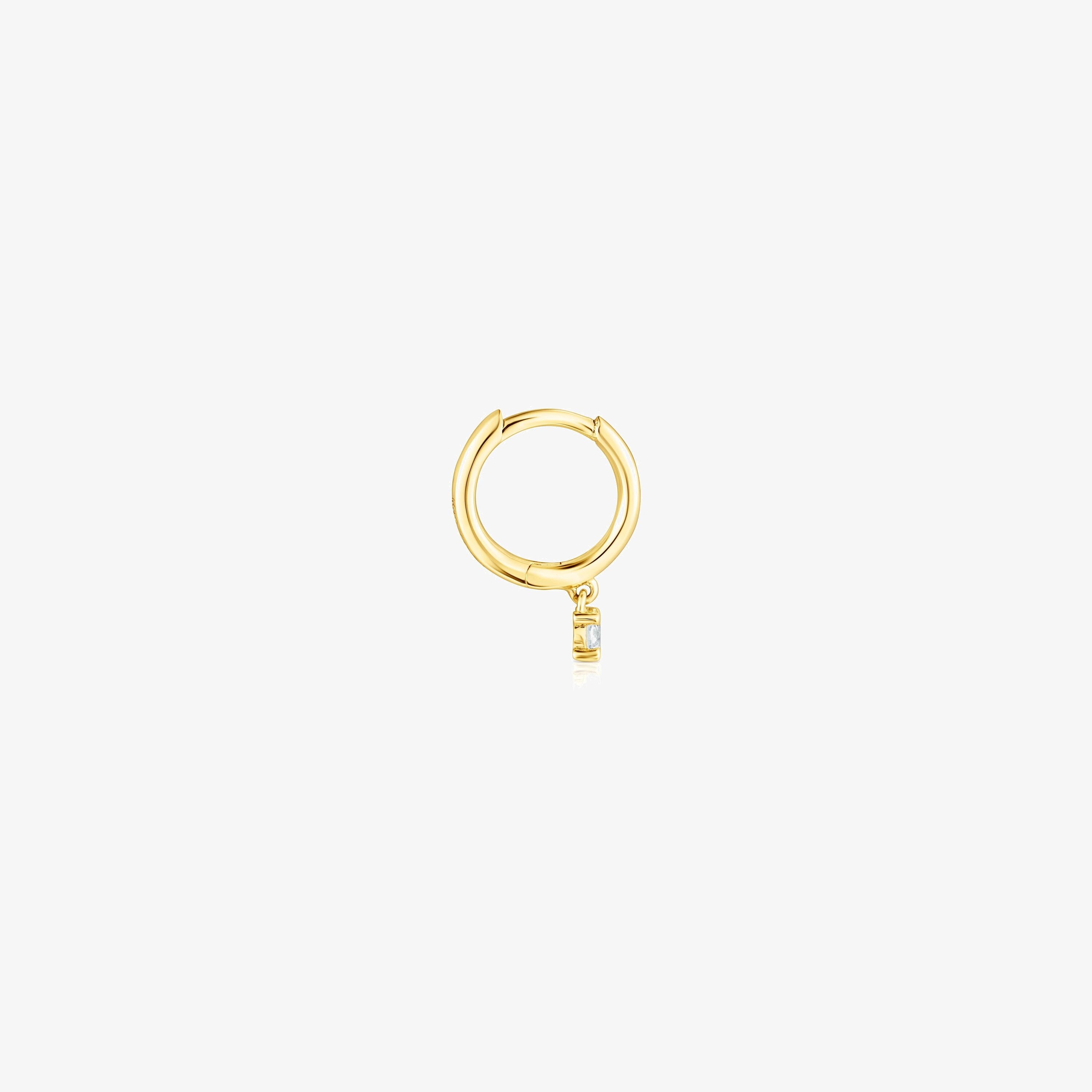 18K solid gold TOUS Basics Hoop earring with diamond