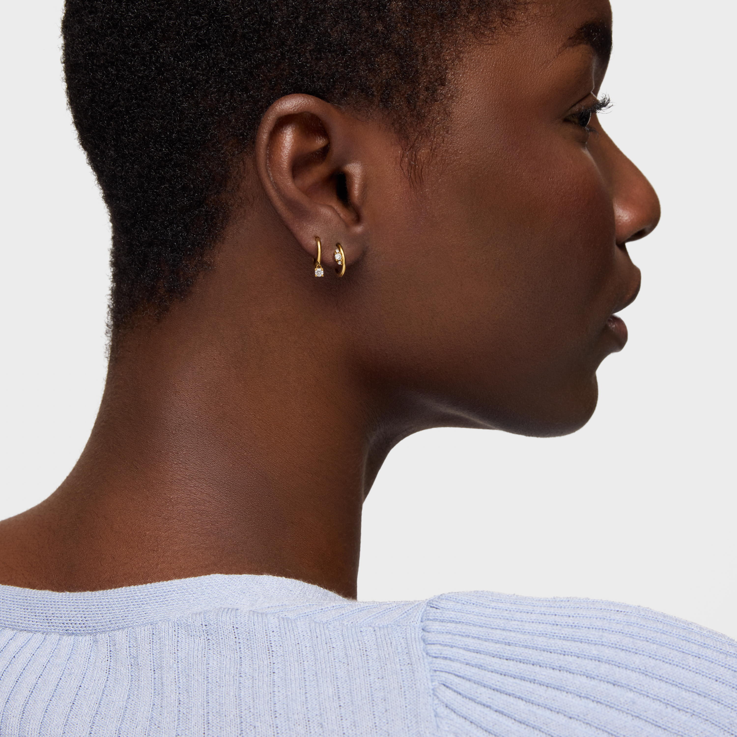 18K solid gold TOUS Basics Hoop earring with diamond