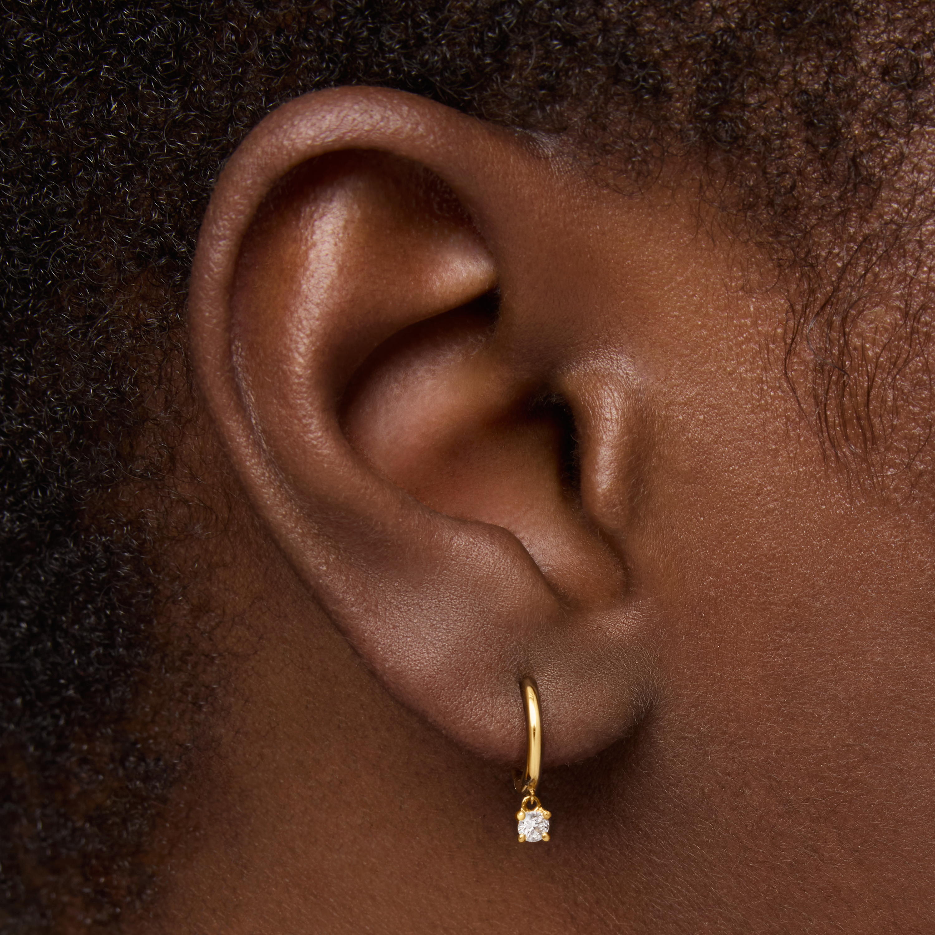 18K solid gold TOUS Basics Hoop earring with diamond