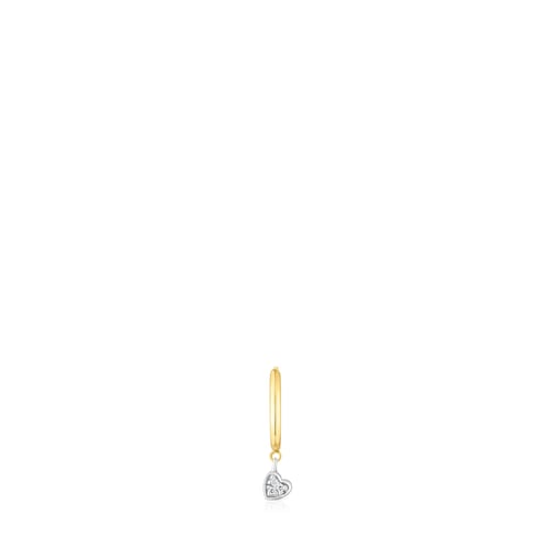 Gold TOUS Basics Hoop earring with heart motif