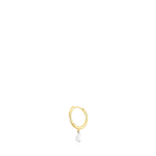 Gold TOUS Basics Hoop earring with heart motif